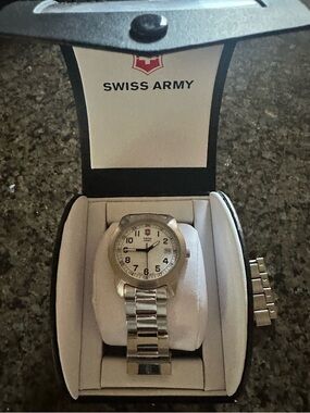 Swiss Army stainless unisex watch with original box